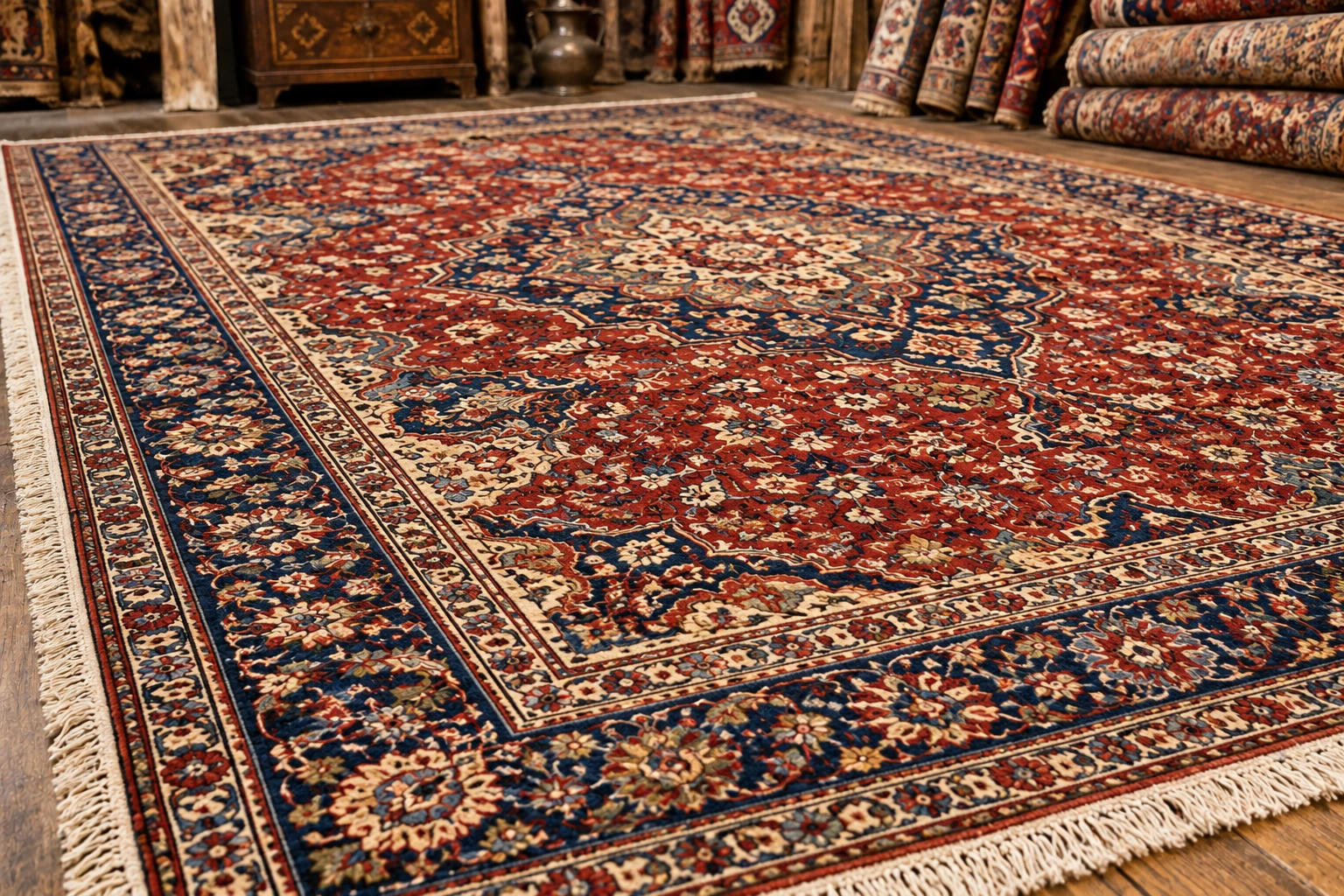 Tapis d’Orient après nettoyage et ravivement