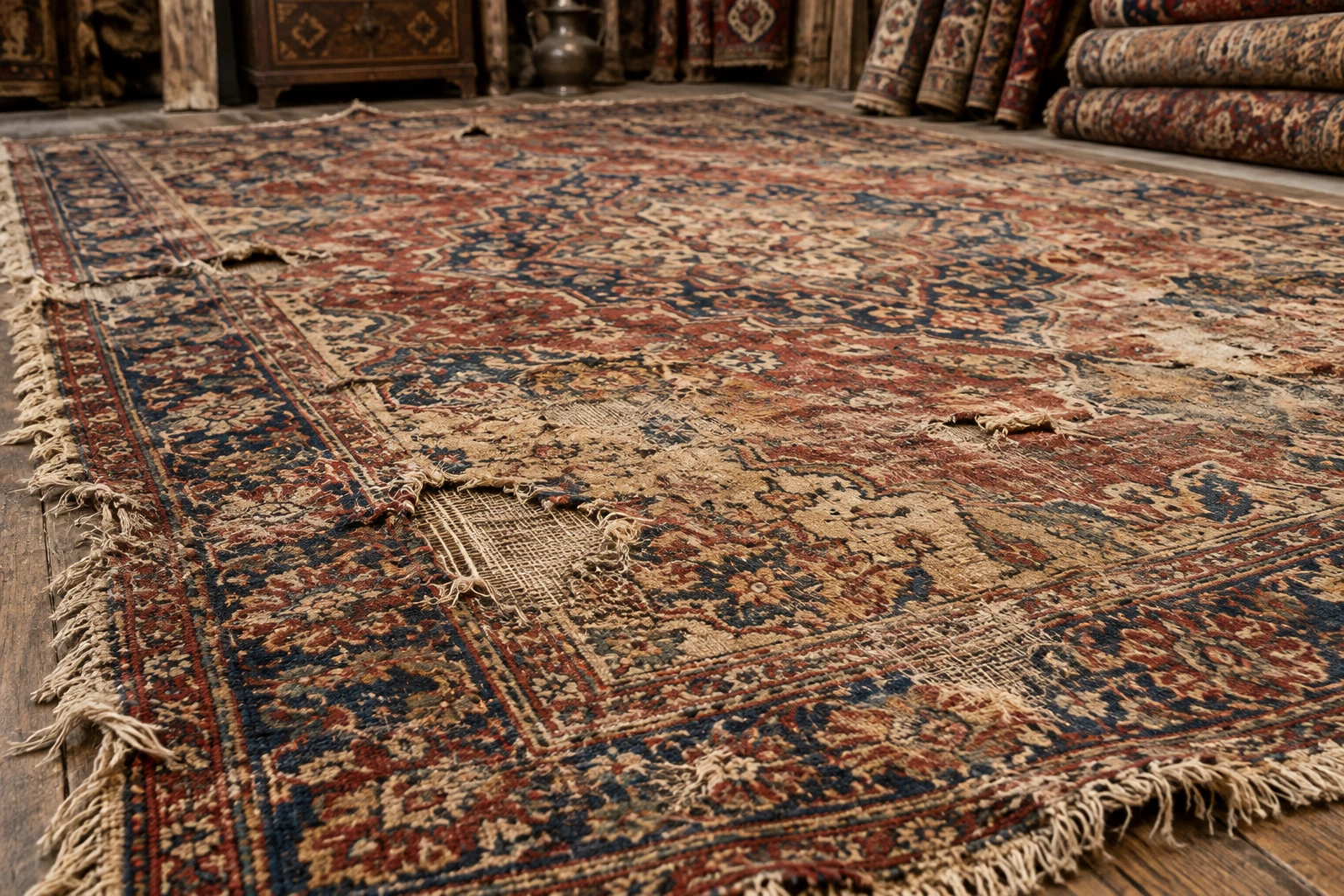 Tapis d’Orient avant nettoyage et ravivement