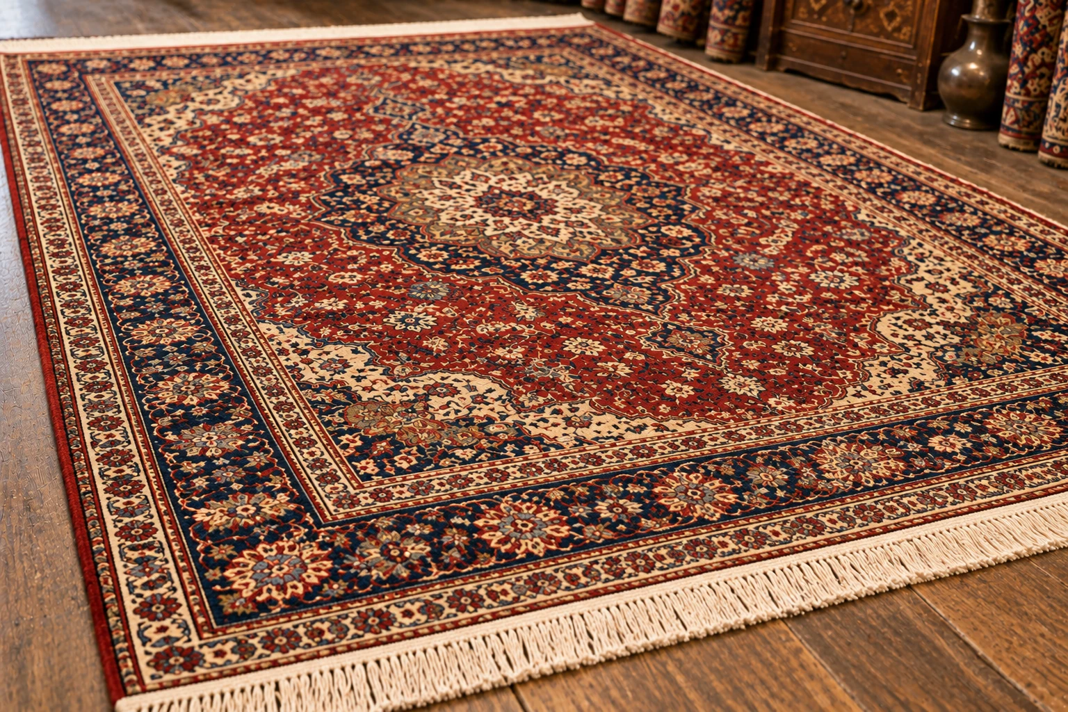 Extrémités du tapis après restauration